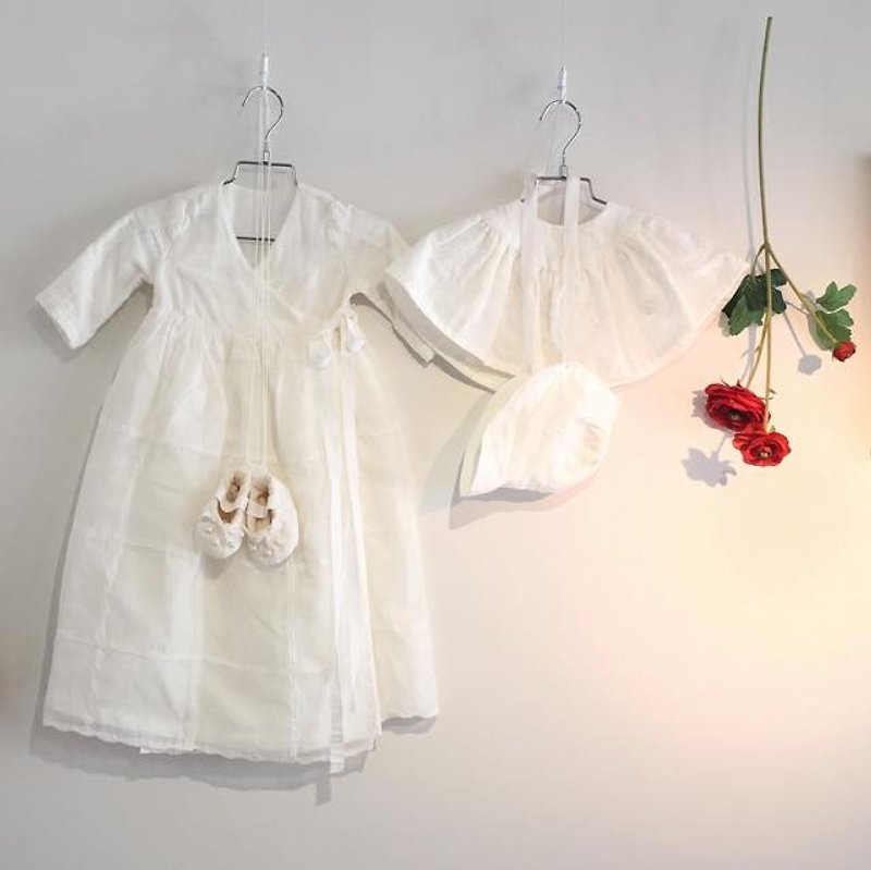 The first baby gift　White ceremony set - Baby Gift Sets - Cotton & Hemp White