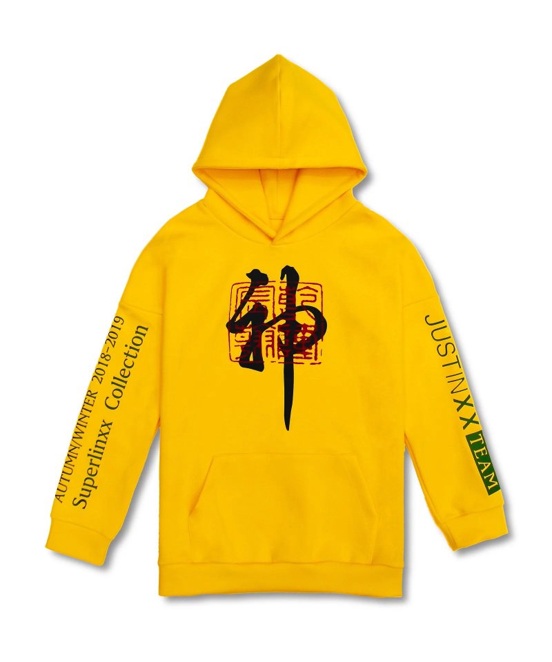 The Forbidden City joint series Qianlong god made hooded top - เสื้อฮู้ด - ผ้าฝ้าย/ผ้าลินิน สีเหลือง