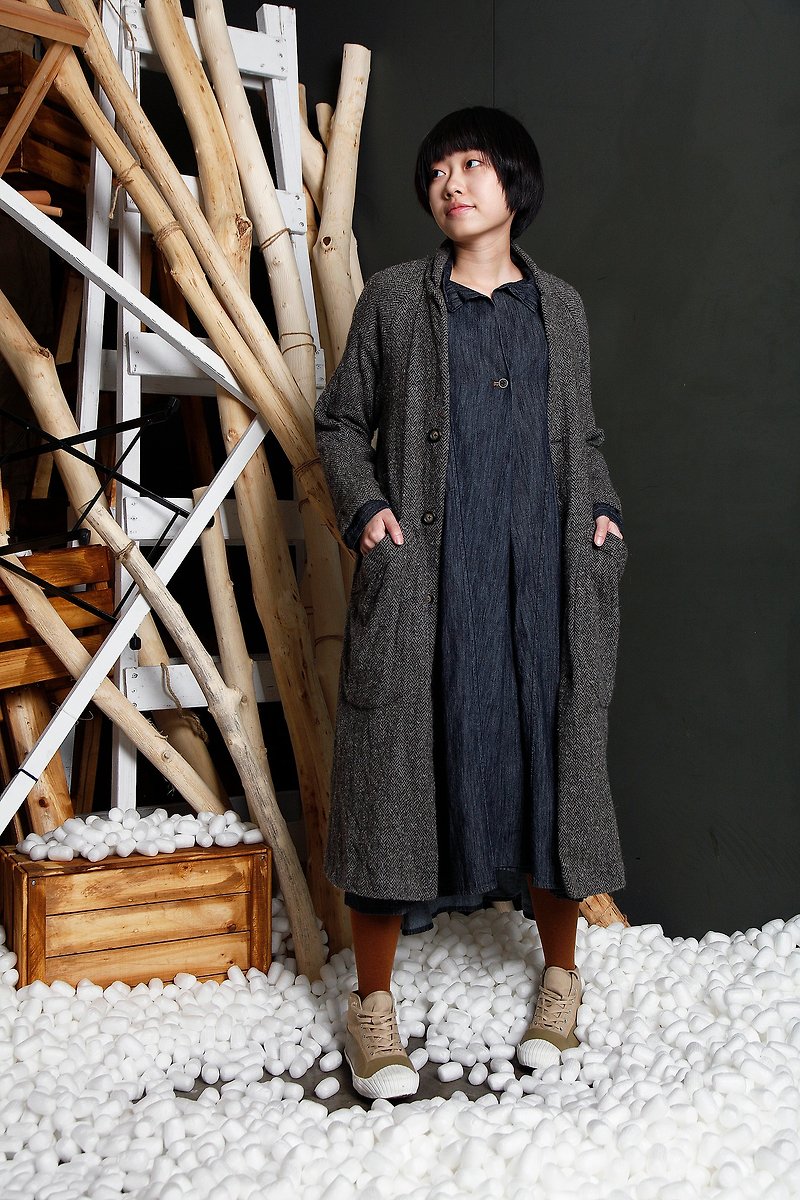 Native _ Forgotten Time Pocket Long Coat - Women's Blazers & Trench Coats - Wool Gray