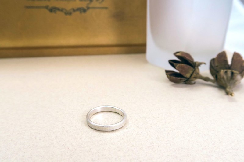 3mm textured sterling silver ring - แหวนทั่วไป - เงินแท้ สีเงิน