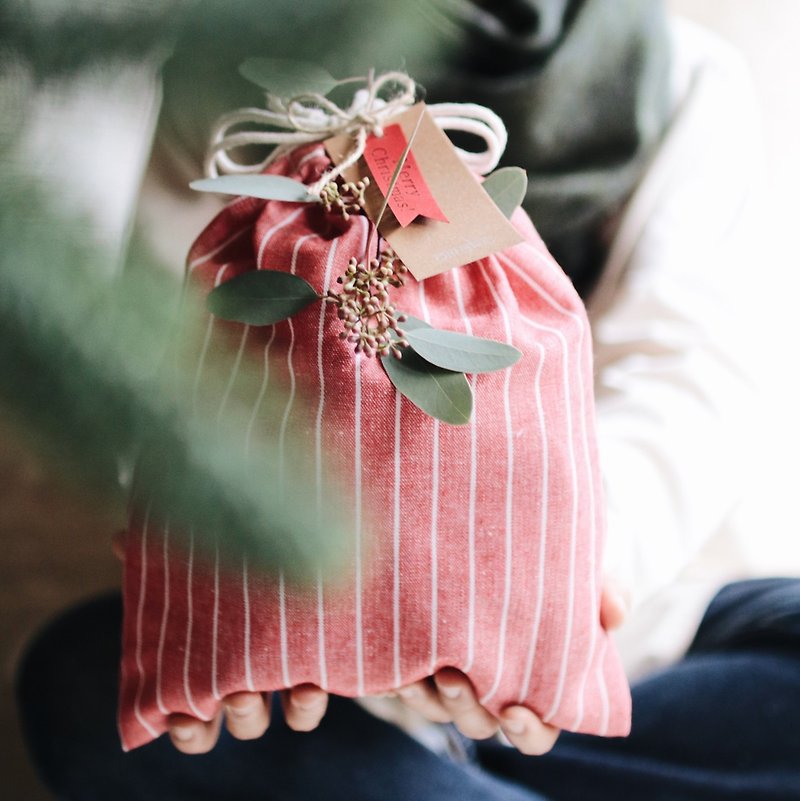 【聖誕禮盒】Goody bag A 尼泊爾混織圍巾組 綠 x 粉橘