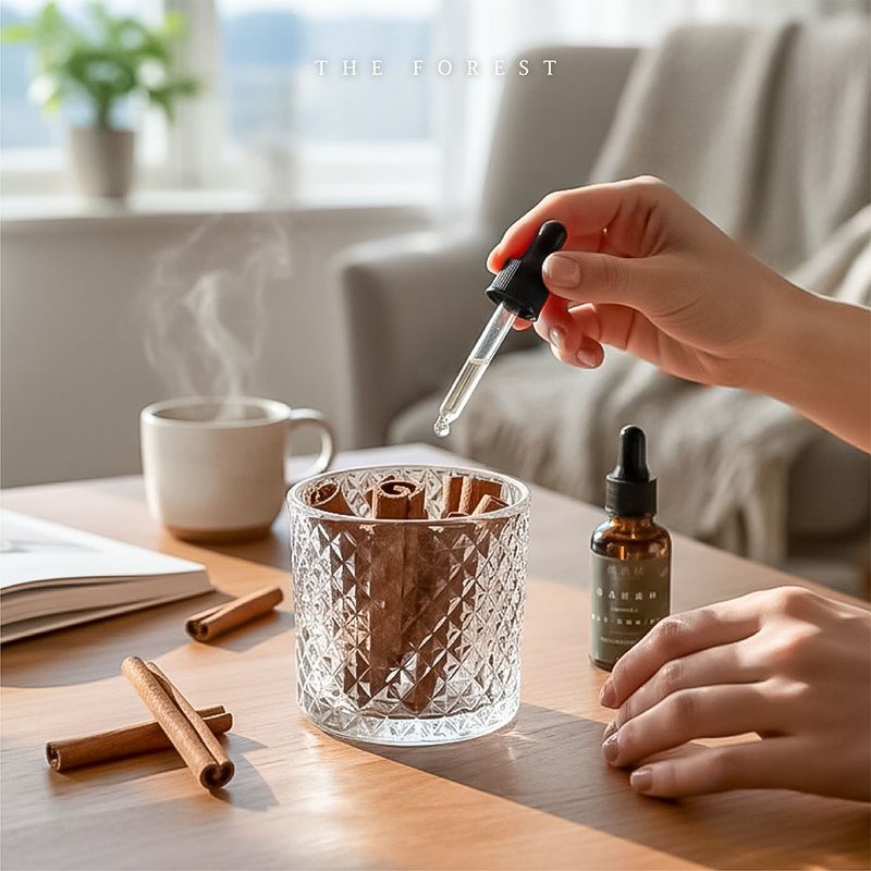 焦糖肉桂香氛擴香水晶禮盒(贈送15ml香氛油) - 香氛/精油/擴香 - 水晶 卡其色