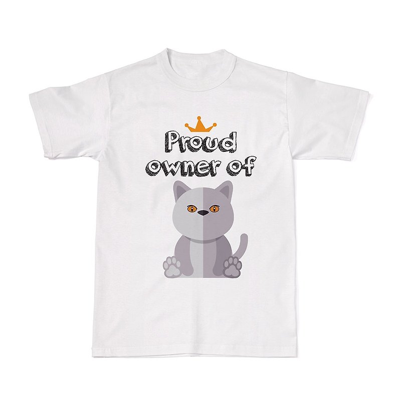 Proud Cat Owners Tees - White British Cat - T 恤 - 棉．麻 白色