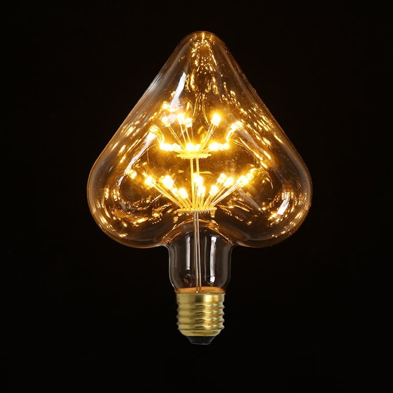 LED‧Firework Bulb‧Spade Love Bulb│Good Form‧Good shape - โคมไฟ - แก้ว สีเหลือง