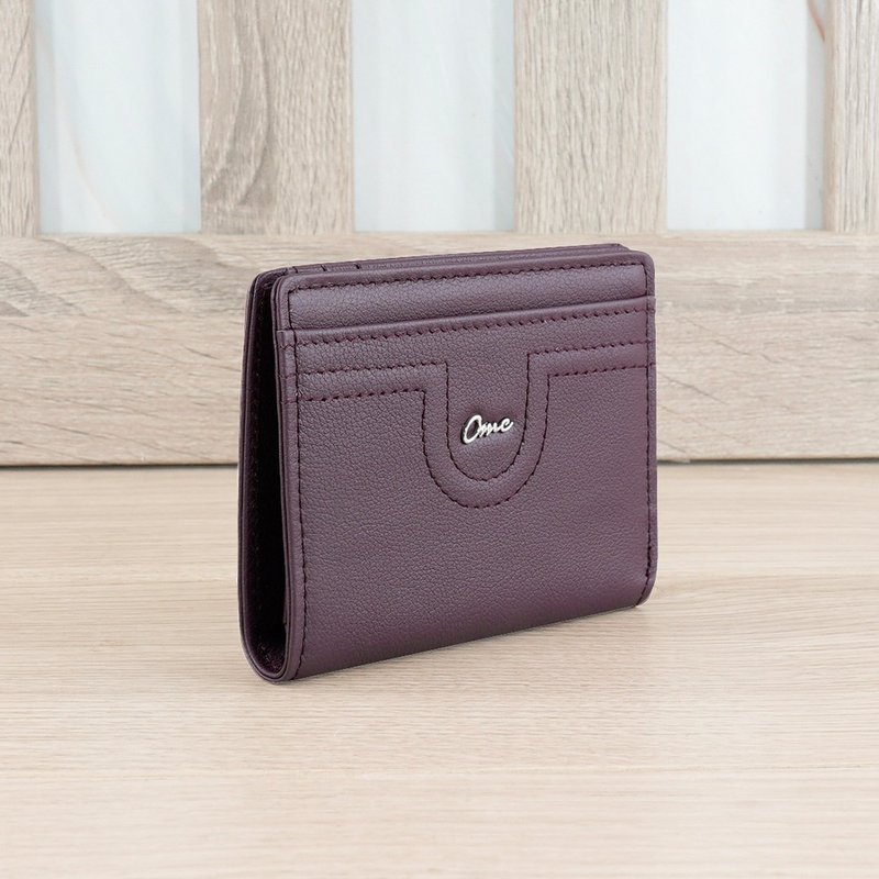 Minimalist half-fold cowhide short clip 4173 (dark burgundy) - Wallets - Genuine Leather 