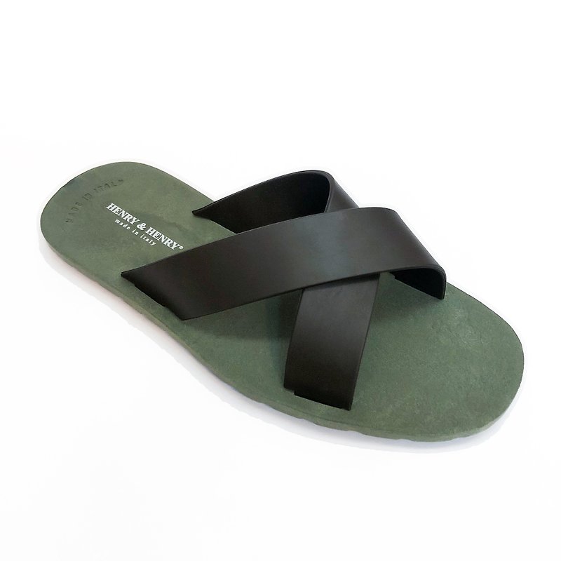 PLASTIC SLIPPER CROSS GREEN - Slippers - Rubber Green