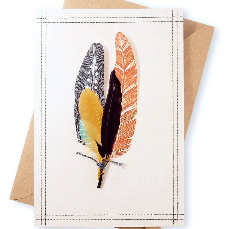 Feathers symbolize glory (Hallmark-Signature classic manual series multi-purpose) - Cards & Postcards - Paper White