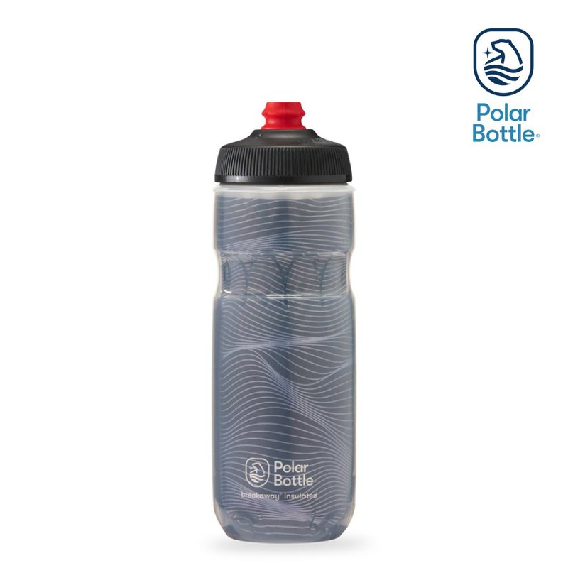 Polar Bottle 20oz Double-layer Cooling Jet Bottle Jersey Knit Dark Gray - อุปกรณ์เสริมกีฬา - พลาสติก สีดำ