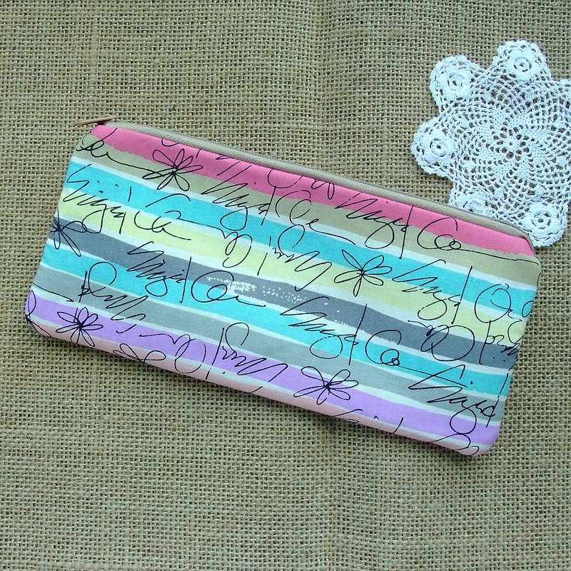 Large Zipper Pouch, Pencil Pouch, Gadget Bag, Cosmetic Bag (ZL-125) - Pencil Cases - Cotton & Hemp Multicolor