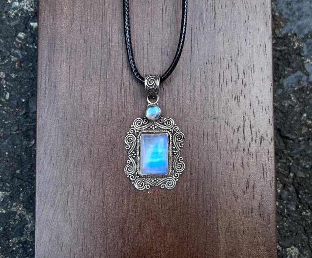 Xiyingyao 925 Silver moonstone natural stone blue moonlight