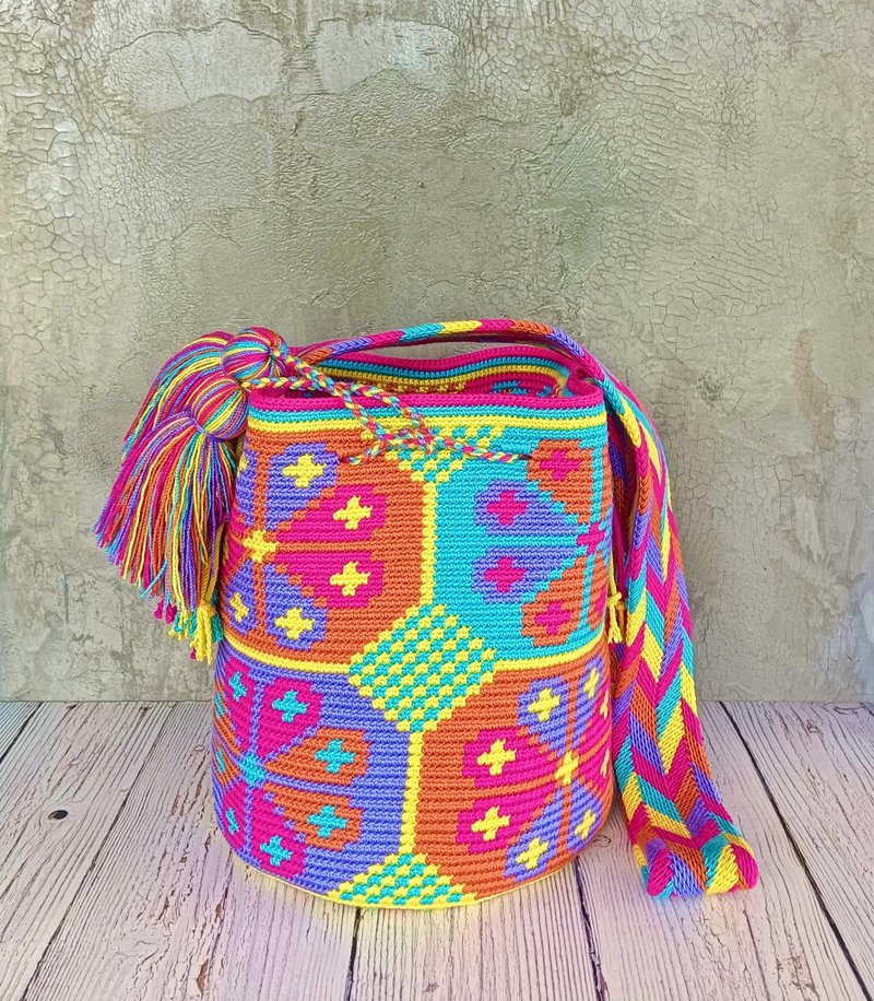 Mochila bag,Crossbody bag for women,Handcraft bag,Crochet bag ,Cr - 側背包/斜背包 - 棉．麻 