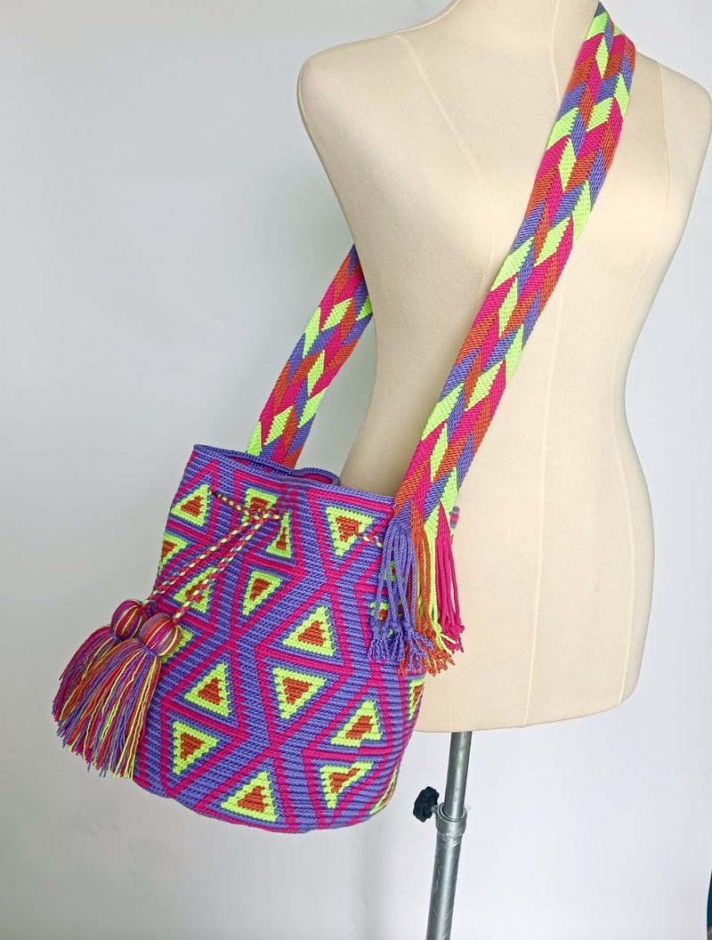 Mochila bag,Crossbody bag for women,Handcraft bag,Crochet bag ,Cr - 側背包/斜背包 - 棉．麻 