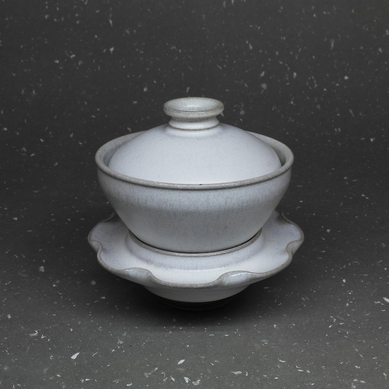 Snowflake white bowl, three bowls, pottery tea props - ถ้วย - ดินเผา 