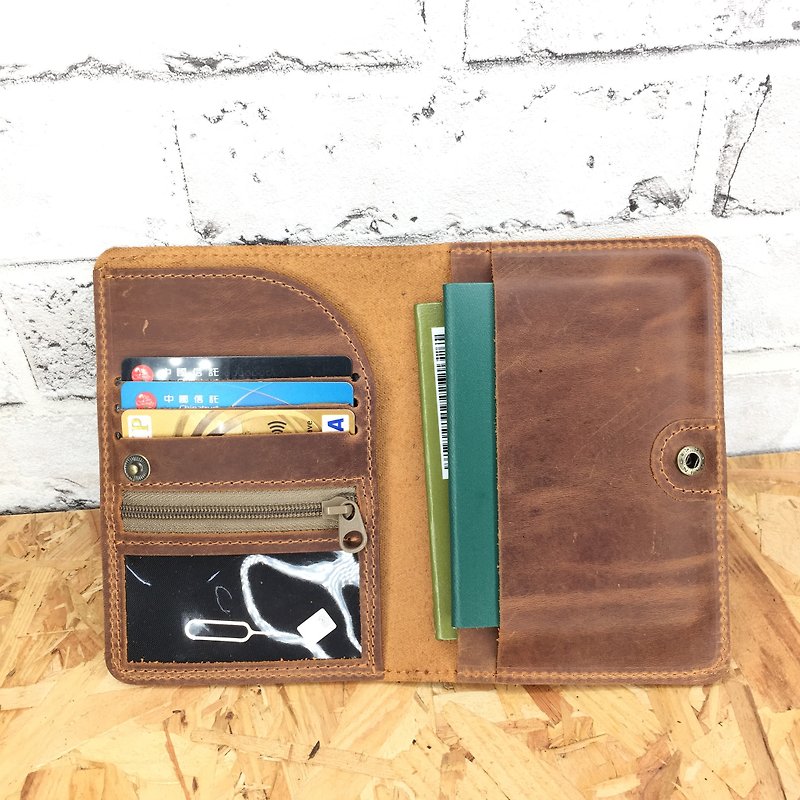 "Play skin girl" retro coffee _ passport sets (no logo, free imprint), handmade leather, passport - Passport Holders & Cases - Genuine Leather 