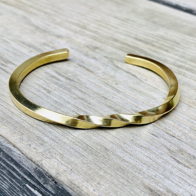 Bronze bracelet plain face rotation can be customized name S316 - สร้อยข้อมือ - ทองแดงทองเหลือง สีทอง