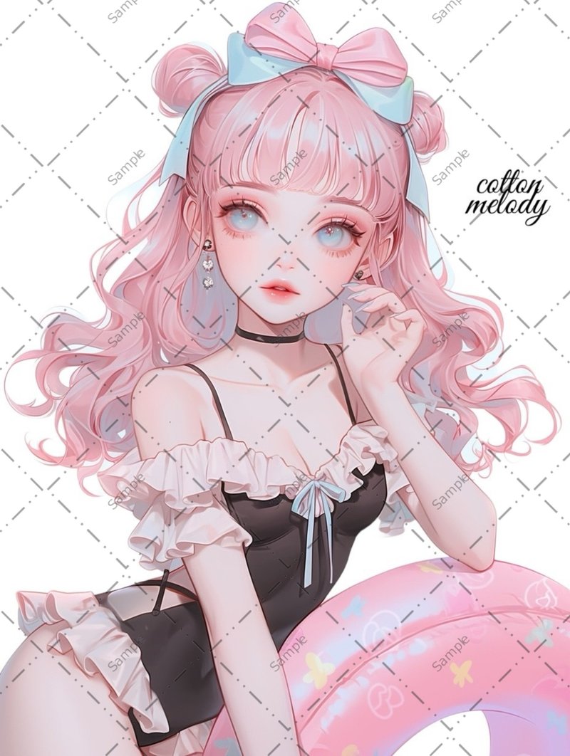 original sticker no.1239 人物ステッカー オリジナルステッカー 人物ステッカー 女の子ステッカー オリジナル人物ステッカー - 貼紙 - 紙 