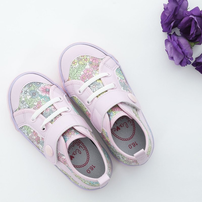 Vivian Sweet Pink Floral Sneakers (Special Offers Only Accepted Returns) - รองเท้าเด็ก - ผ้าฝ้าย/ผ้าลินิน สึชมพู