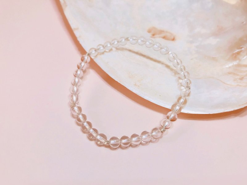 【Selected Natural Crystal】White Crystal/Sterling Silver Grains | Clear Texture Bracelet - Bracelets - Crystal Transparent