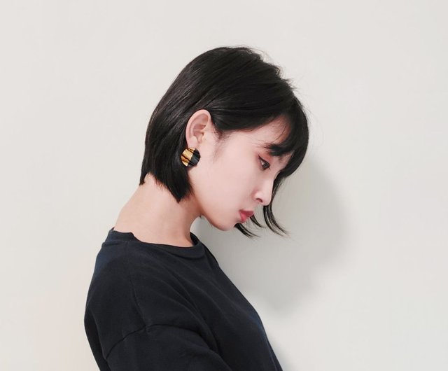 しわの寄ったゴールドシリーズのイヤリング2 - ショップ shiwu jewelry