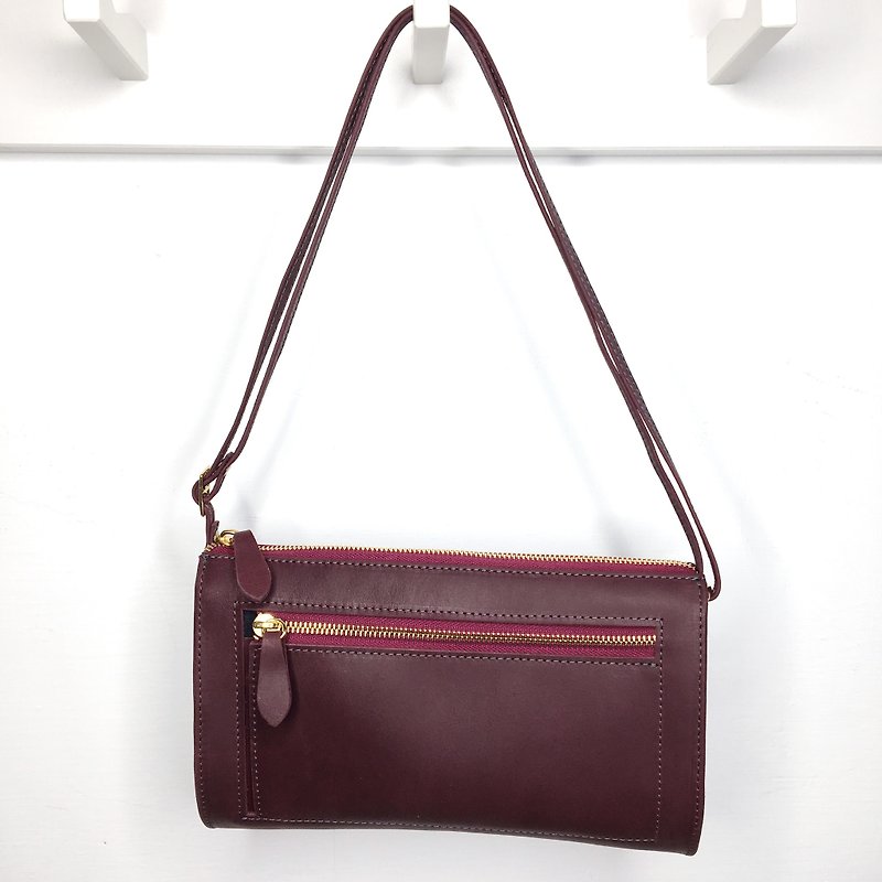 "Play skin girl" lotus purple _ long folder package - Messenger Bags & Sling Bags - Genuine Leather Purple