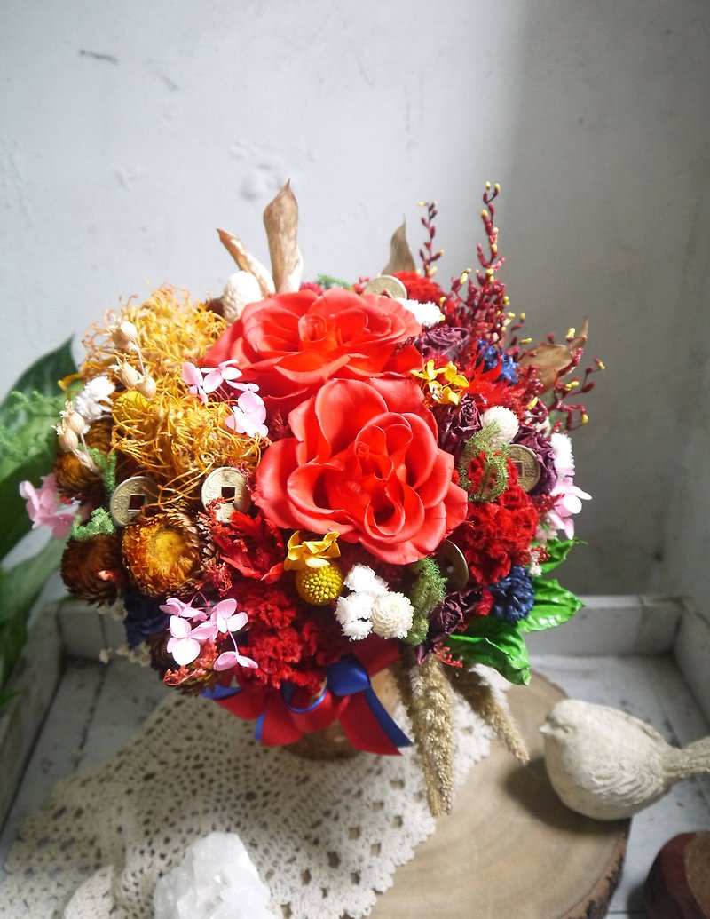 Full of gold and jade. Rich and red. Congratulations on the promotion, opening festival, dry flowers and handmade gifts - Dried Flowers & Bouquets - Plants & Flowers Red
