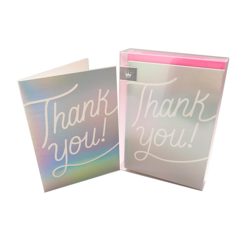 盒卡-銀白虹彩反光 10入【Hallmark-卡片 無限感謝】 - 卡片/明信片 - 紙 銀色