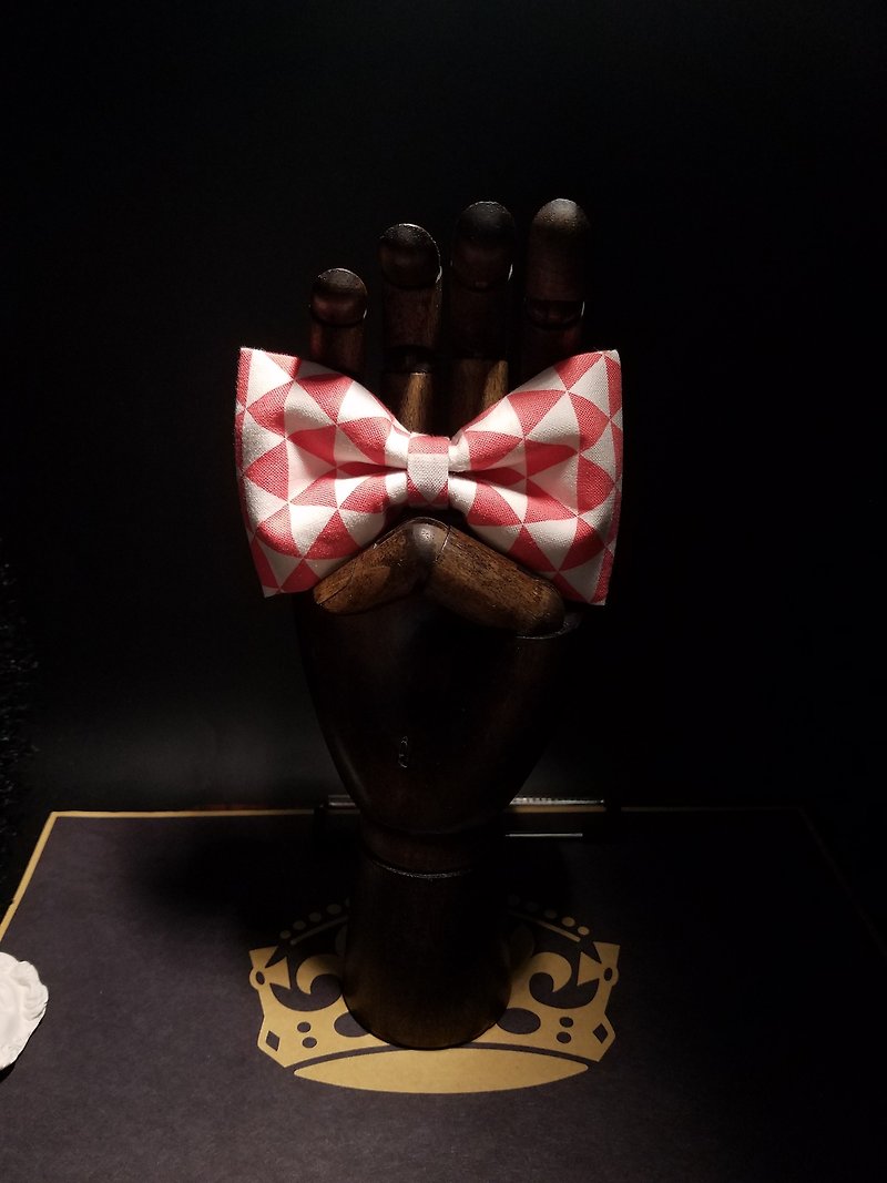 Diamond shaped bow tie, English wind, bridegroom bow - Bow Ties & Ascots - Cotton & Hemp Red