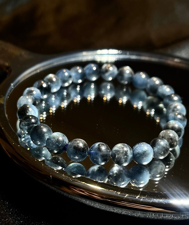 Azure ink color. Ghost Aquamarine Devil Aquamarine Aquamarine Bracelet Bracelet Beads Roaring Wheel - สร้อยข้อมือ - คริสตัล สีน้ำเงิน