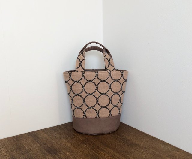 タンバリン　かご編み付きバケツトートバッグ　ミナペルホネン　ハンドメイド tambourine TOTE BAG - minä perhonen