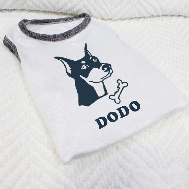 [客製化姓名款] 杜賓犬Doberman Pinscher 反光衣(毛孩款) - 寵物衣服 - 棉．麻 白色