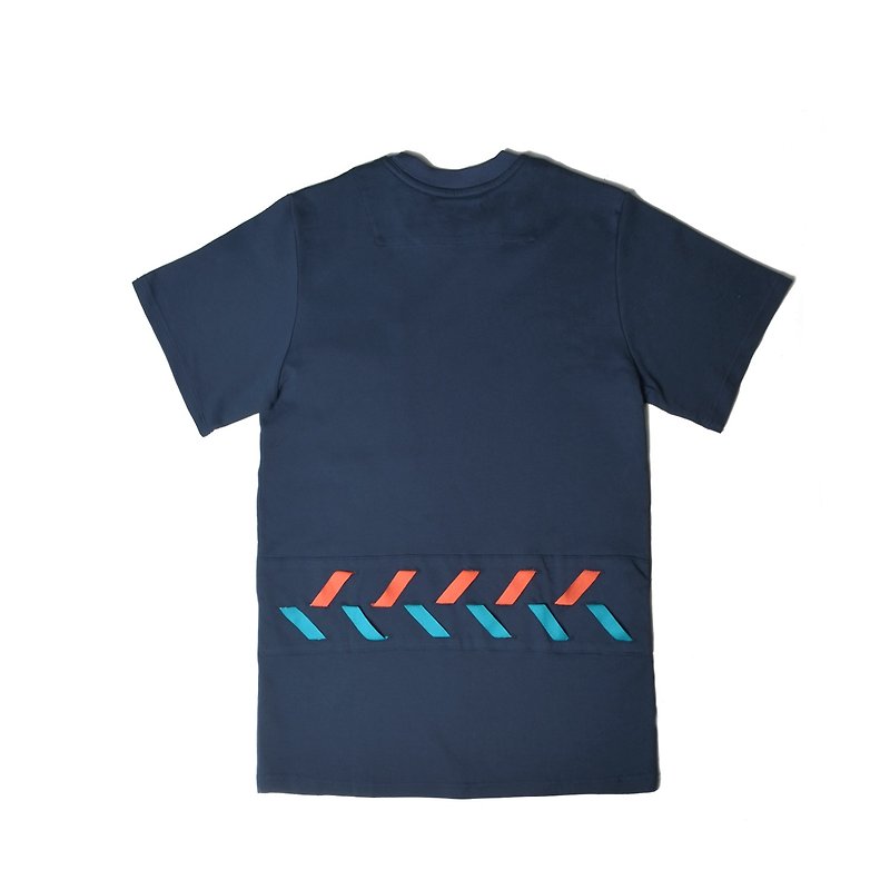 oqLiq - Display in the lost – Webbing crossing T (black blue) - Men's T-Shirts & Tops - Cotton & Hemp Black