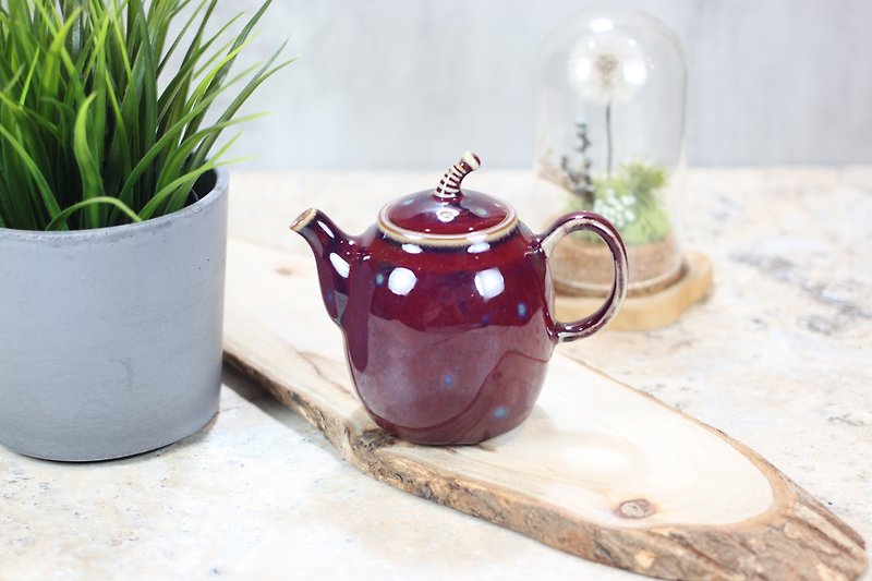 [I Love Mom] 220ml Rose Purple Jun Kiln Festival New Teapot Works by the famous Yingge artist Ye Minxiang - Teapots & Teacups - Porcelain 