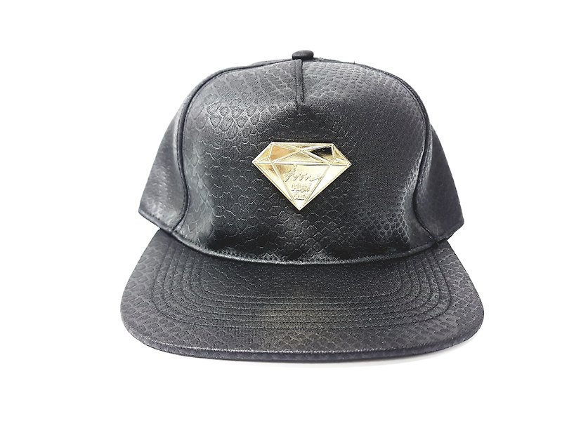 ダイヤモンド野球キャップ＃黒革の帽子古い帽子潮 - 帽子 - 革 ブラック