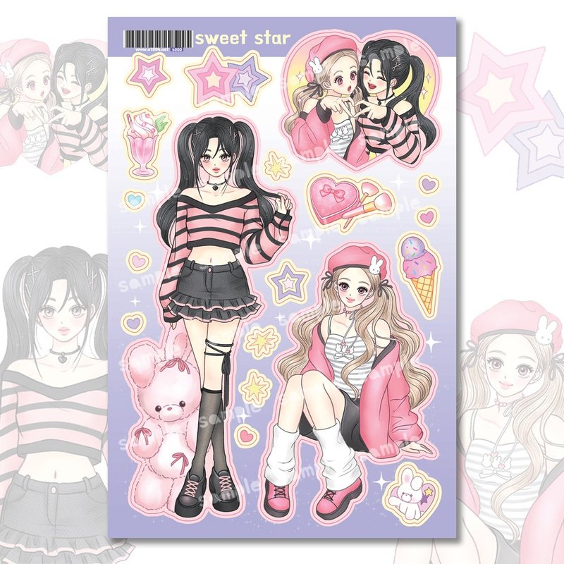 sweet star cut sticker - 貼紙 - 紙 
