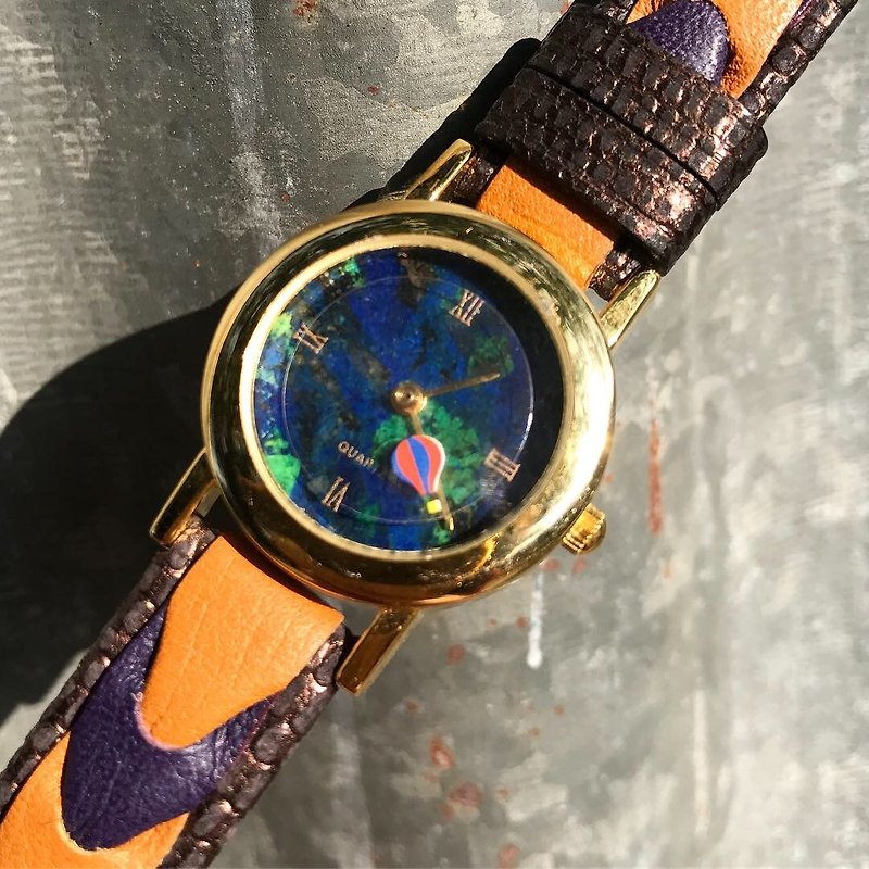 【Lost And Find】Natural stone earth watch - นาฬิกาผู้หญิง - เครื่องเพชรพลอย สีน้ำเงิน