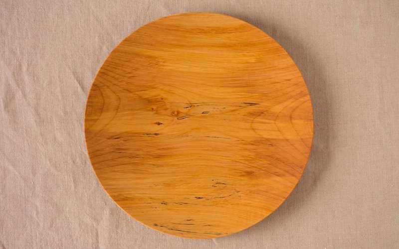 No.10 栃の木皿 24cm　 - 小皿 - 木製 カーキ