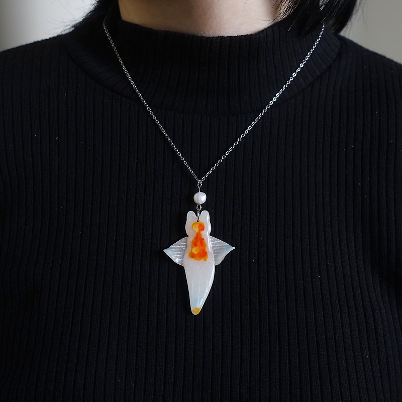 Show yourself-Sea Angel Handmade Polymer Necklace - สร้อยคอ - ดินเหนียว สีใส