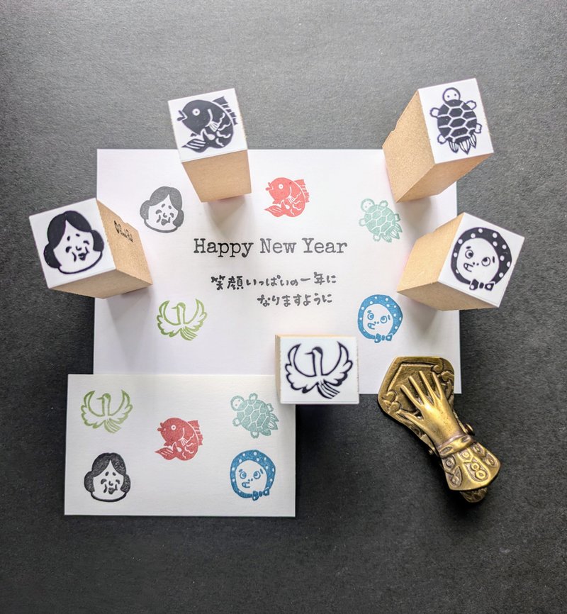 Happy stamp set - ตราปั๊ม/สแตมป์/หมึก - วัสดุอื่นๆ 