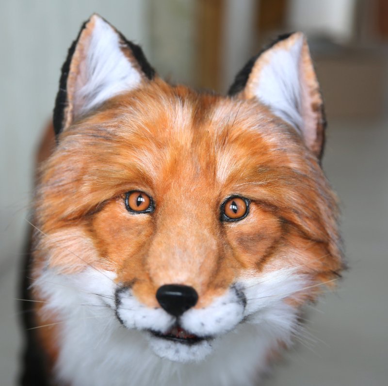 Fox realistic plush animals. Ooak toy. Red fox stuffed toy - ตุ๊กตา - วัสดุอื่นๆ สีส้ม