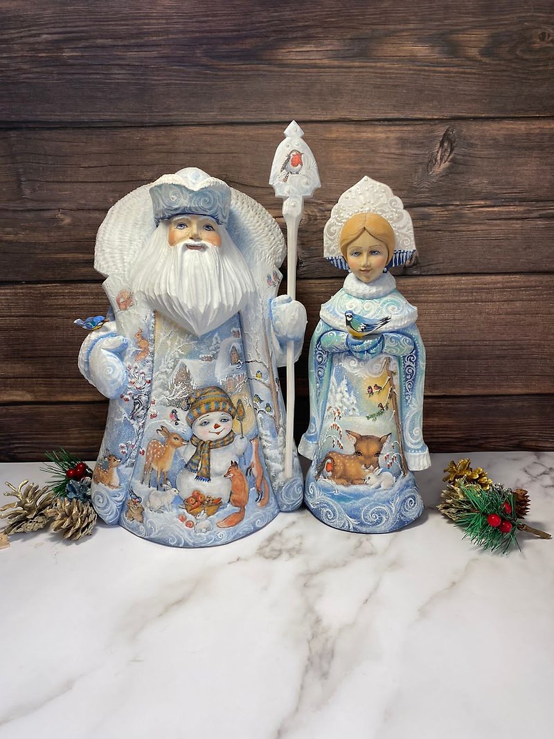 Sant Claus New Year Celebration Christmas - Stuffed Dolls & Figurines - Wood White