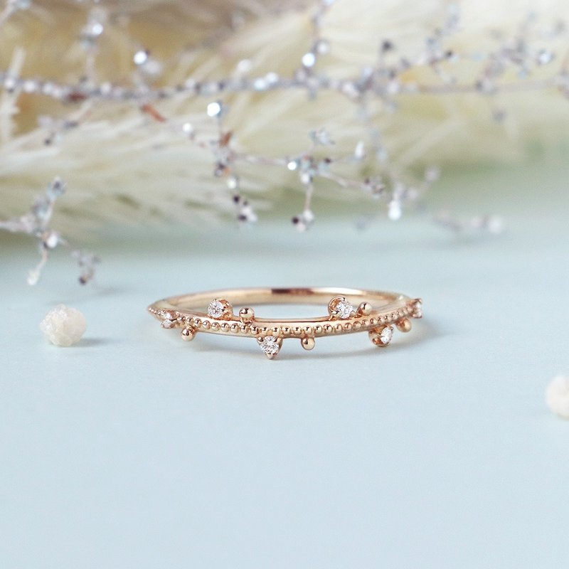 Visel scattered star diamond ring - แหวนทั่วไป - เครื่องประดับ สีทอง