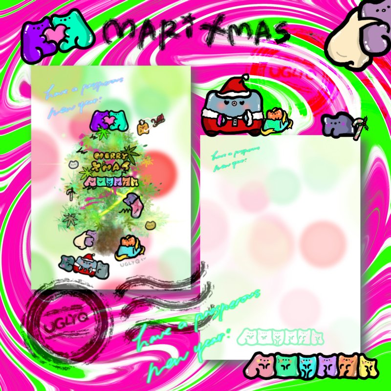 【MariXmas】Handwritten Christmas card Christmas postcard double-sided - Cards & Postcards - Paper 