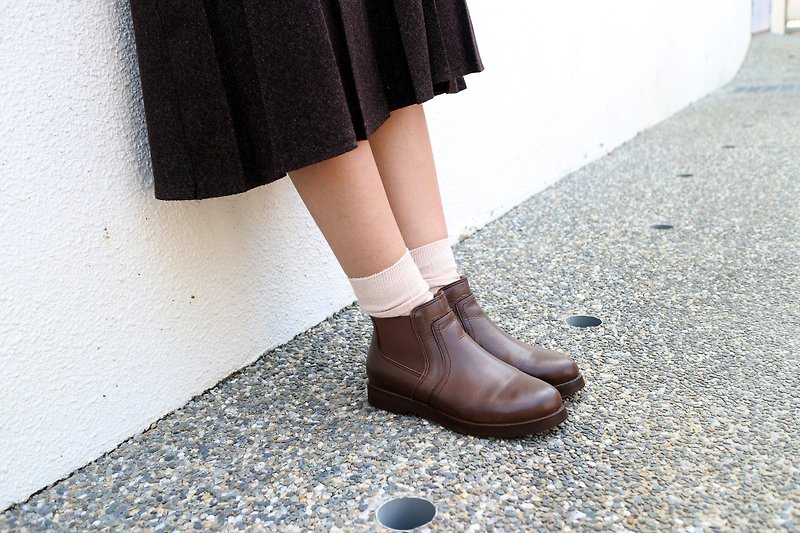 【Northern Forest】Chelsea booties - Dark brown - รองเท้าบูทสั้นผู้หญิง - หนังแท้ สีนำ้ตาล