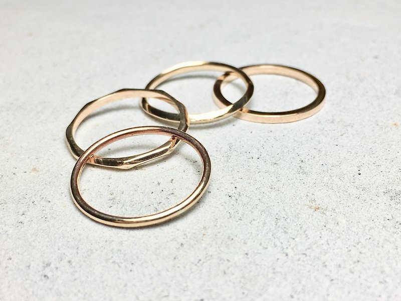 AJEOSSI [手×カスタム×DIY]真鍮、赤銅×非常に細いリング（シングル） - リング - 銅・真鍮 ゴールド