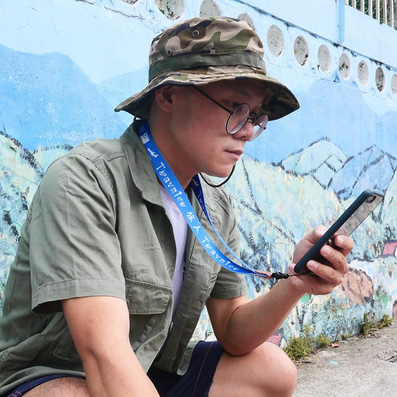 手機掛繩Cellphone Strap-旅人-掛手機/小風扇/上班卡 禮物推薦 - 手機掛繩/背帶 - 聚酯纖維 