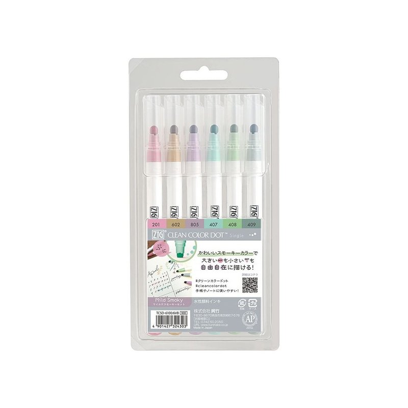 ZIG CLEAN COLOR DOT 6 color set - Other Writing Utensils - Other Materials Multicolor