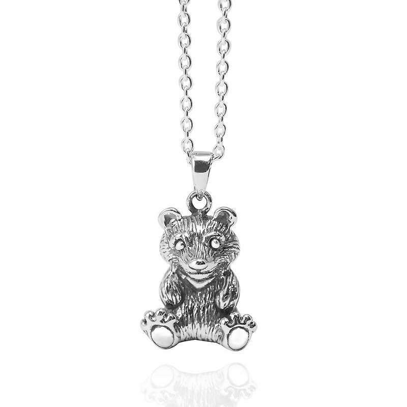 台灣黑熊 造型純銀項鍊 擺飾 銀飾 台灣保育類動物 - 項鍊 - 純銀 銀色