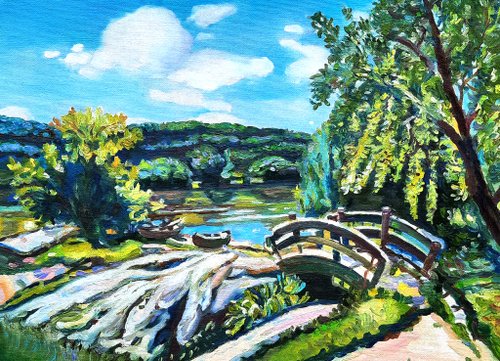 絵画　手書き油絵　川の風景　0号 絵画 油絵 奥入瀬渓流 F50号 （関健造） 送料無料 【海・山