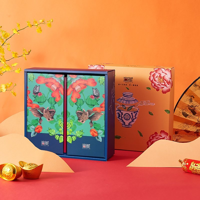 [Wuzang] New Year and Spring Festival Charity Blessings Tea and Food Pair Gift Box B4 More Auspicious_Sugar Reduced Tea Cake - ขนมคบเคี้ยว - วัสดุอื่นๆ หลากหลายสี