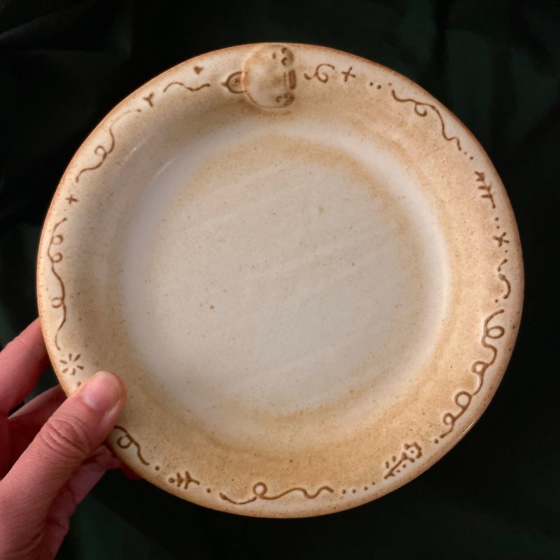 [Komaru Forest Relief] Forest Asuka 18cm deep soup plate - Plates & Trays - Pottery 
